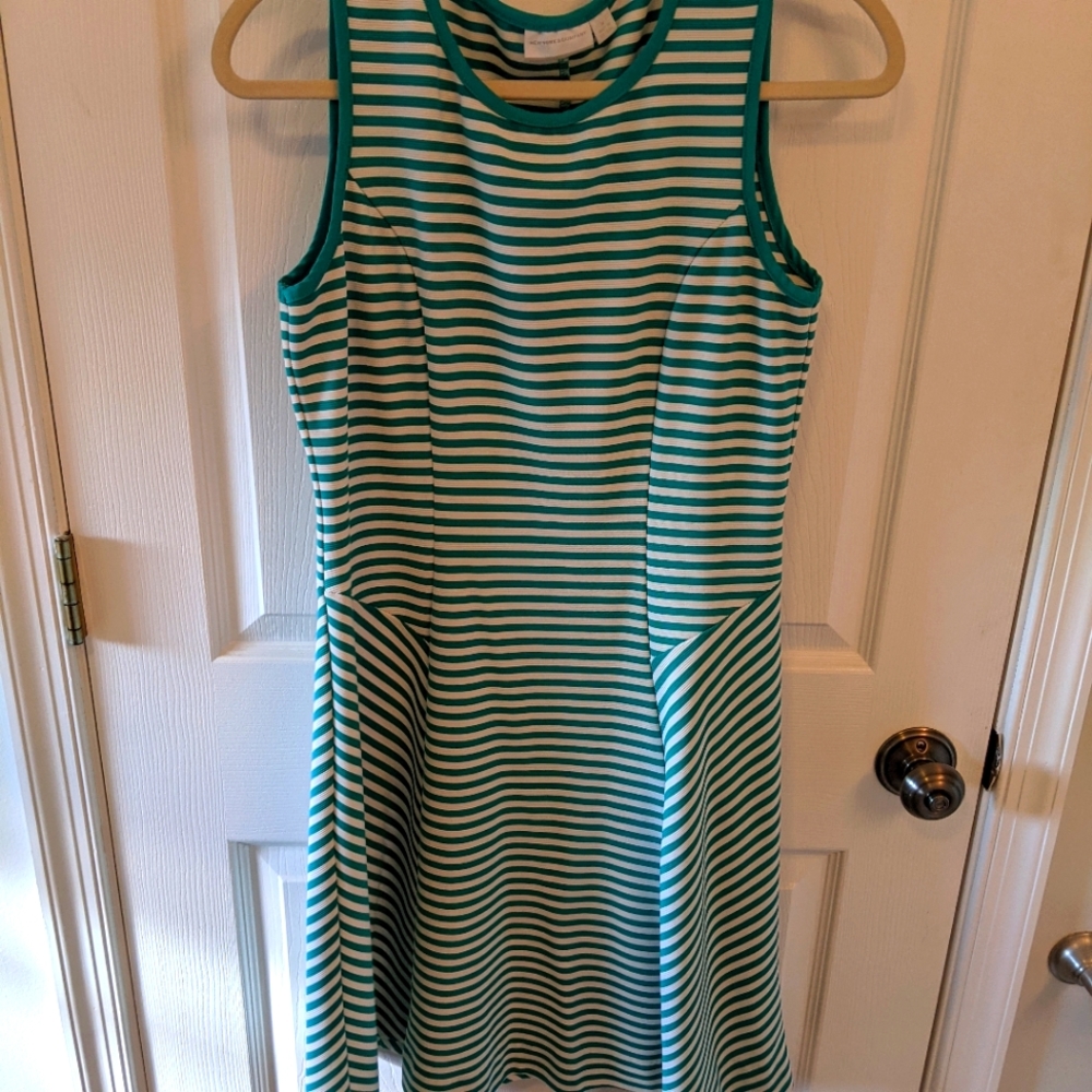 Teal & White Stripped Dress
